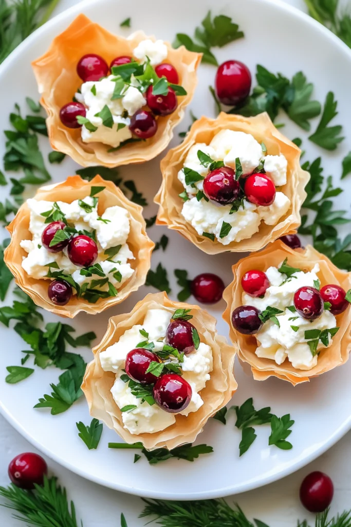 Christmas Cranberry Feta Cheese Cups