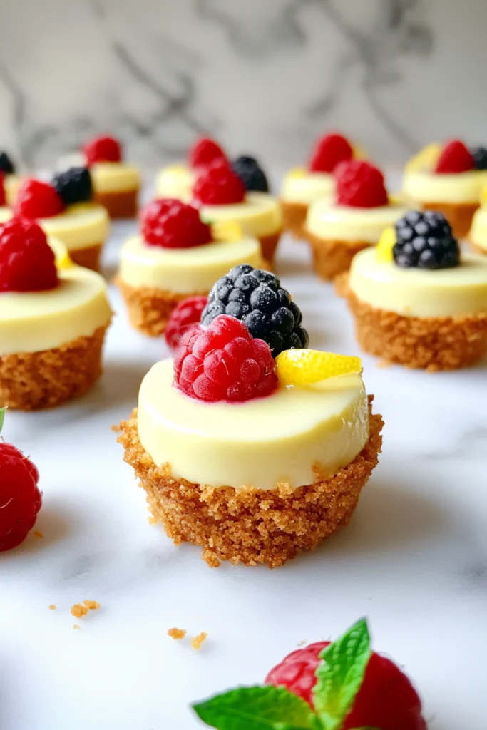 Christmas Mini Lemon Cheesecake Bites