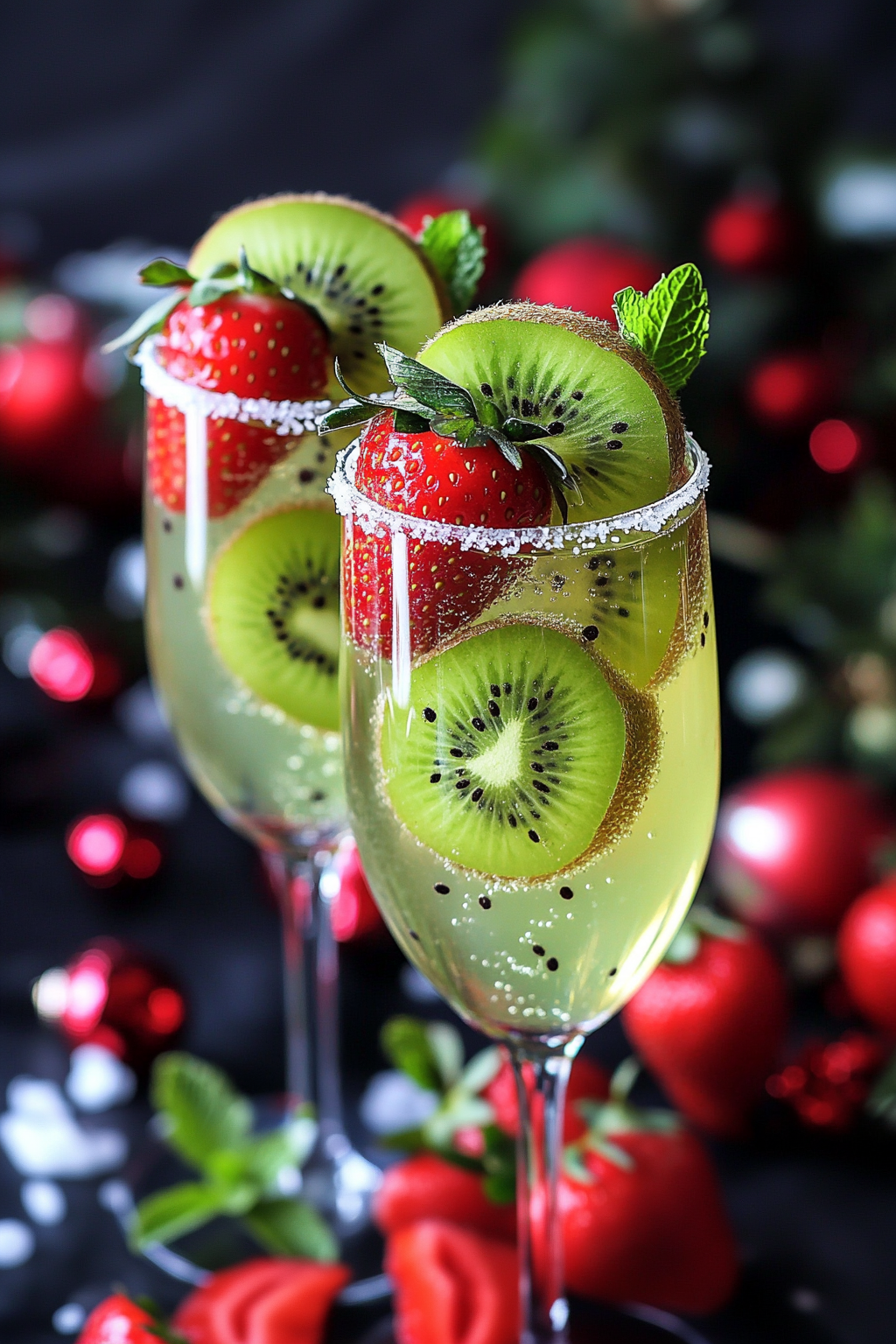 Christmas Morning Kiwi & Strawberry Bellini