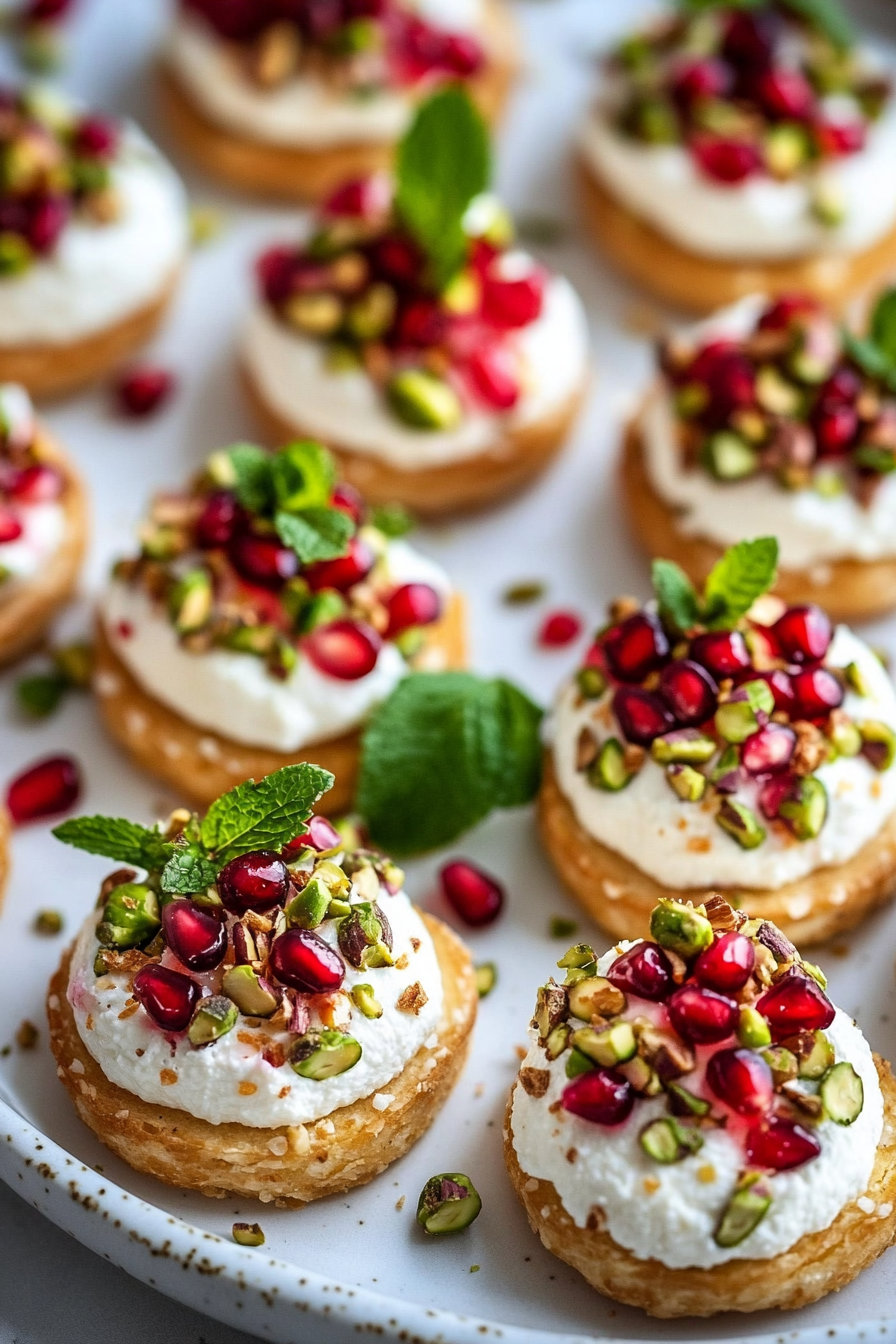 Christmas Pomegranate Goat Cheese Bites