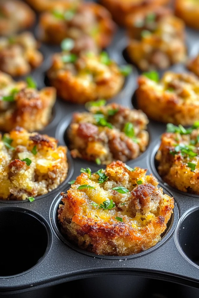 Christmas Sausage Stuffing Bites