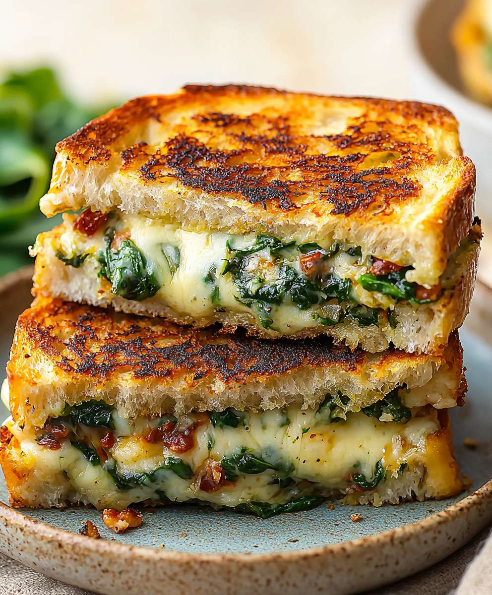 Mediterranean Spinach Grilled Cheese
