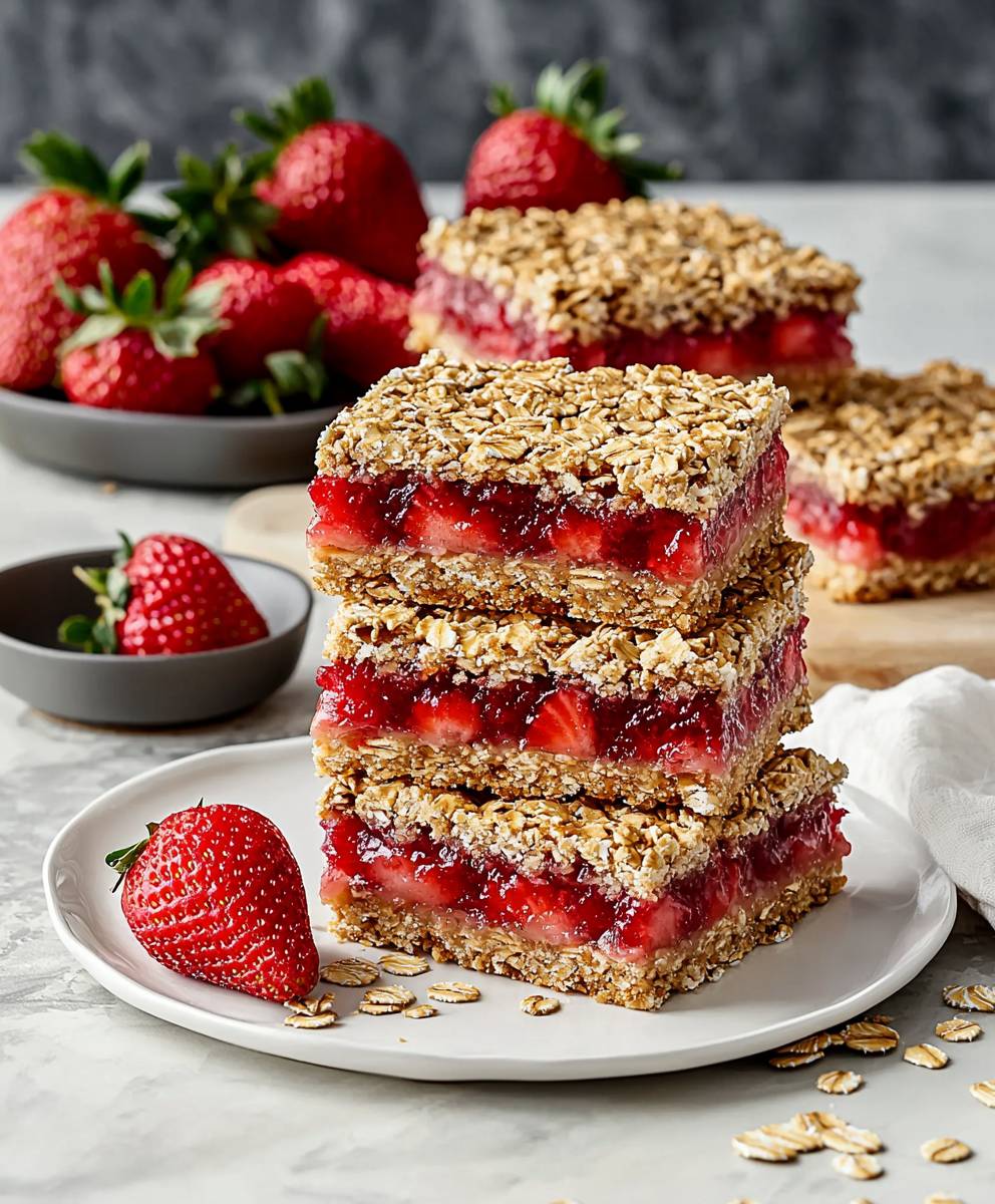 Healthy Strawberry Oatmeal Bars