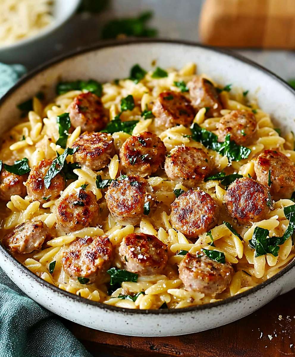 Creamy Chicken Sausage Orzo