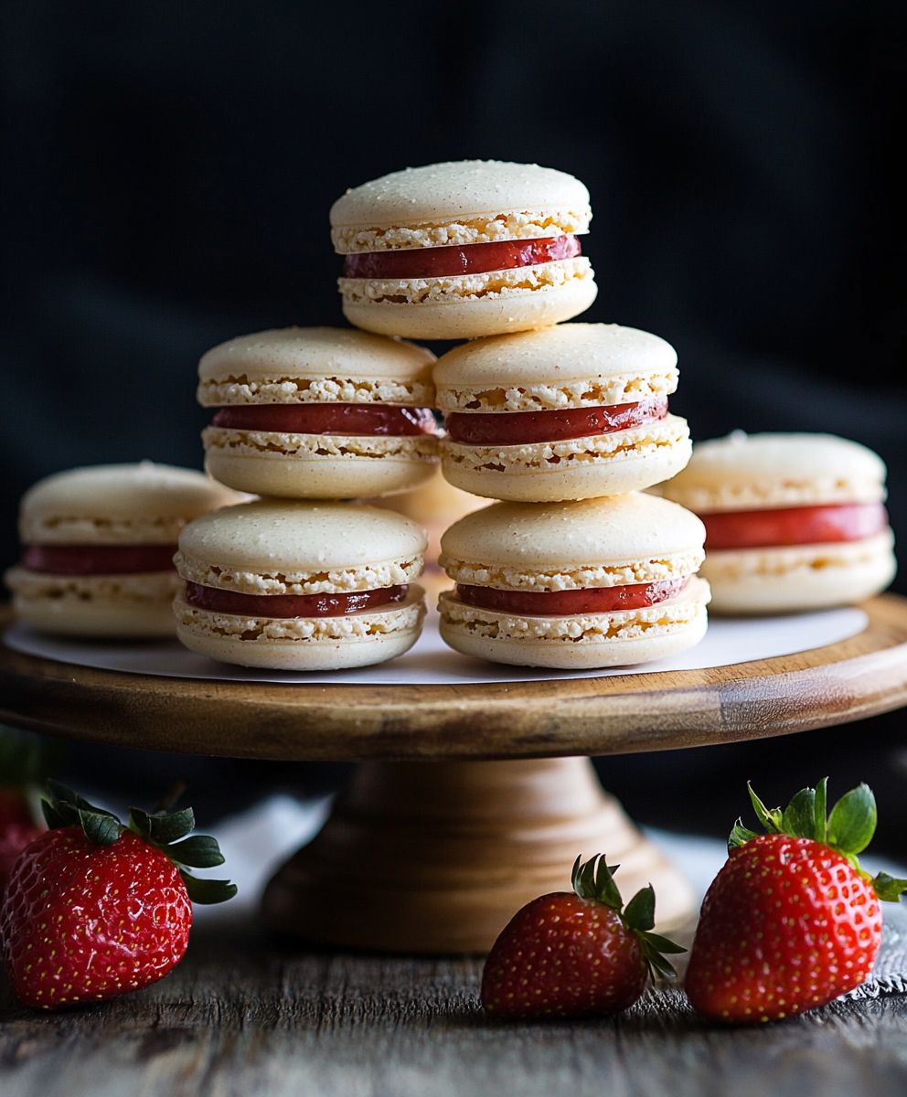 Strawberry Shortcake Macarons
