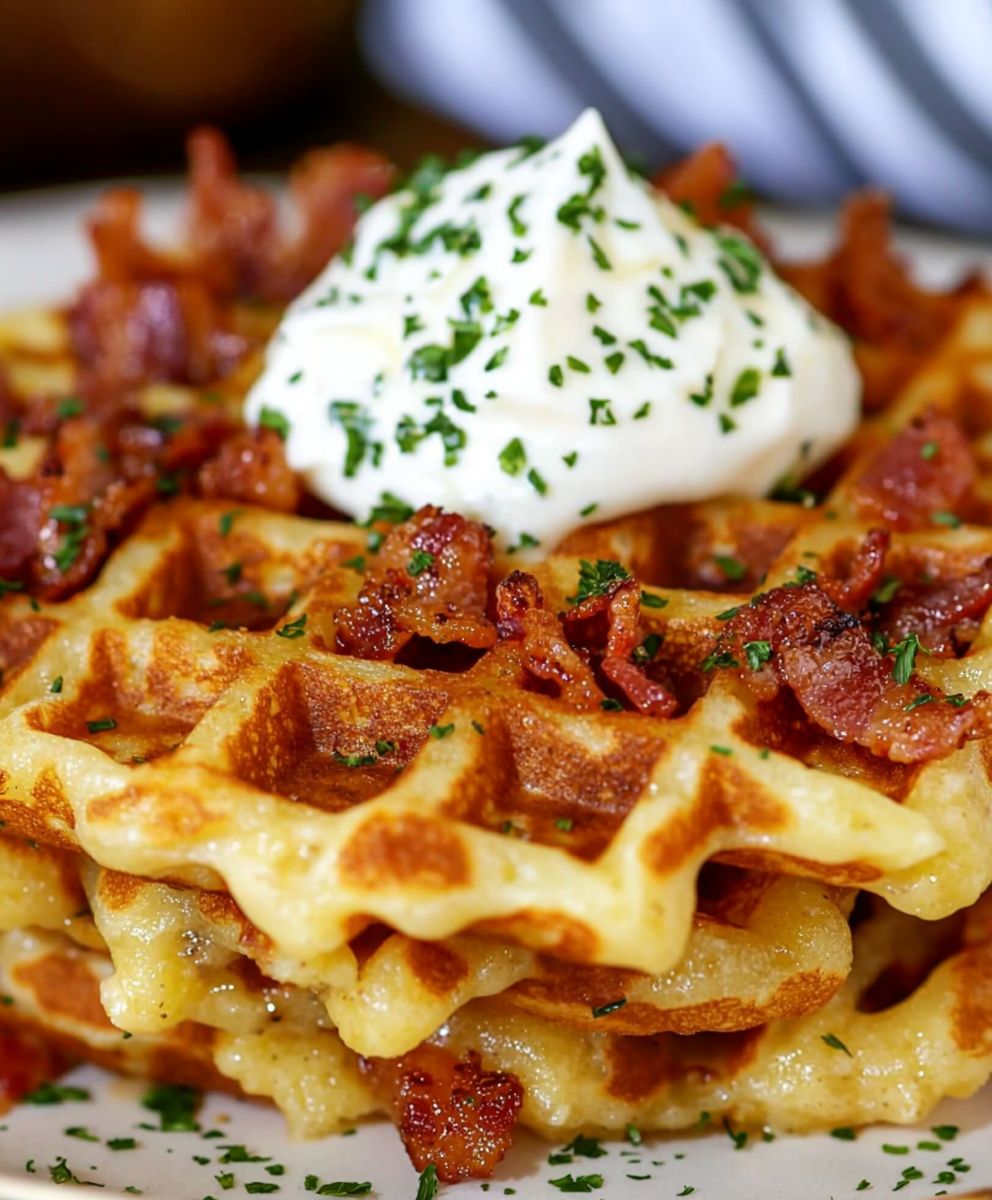 Bacon Potato Cheese Waffles