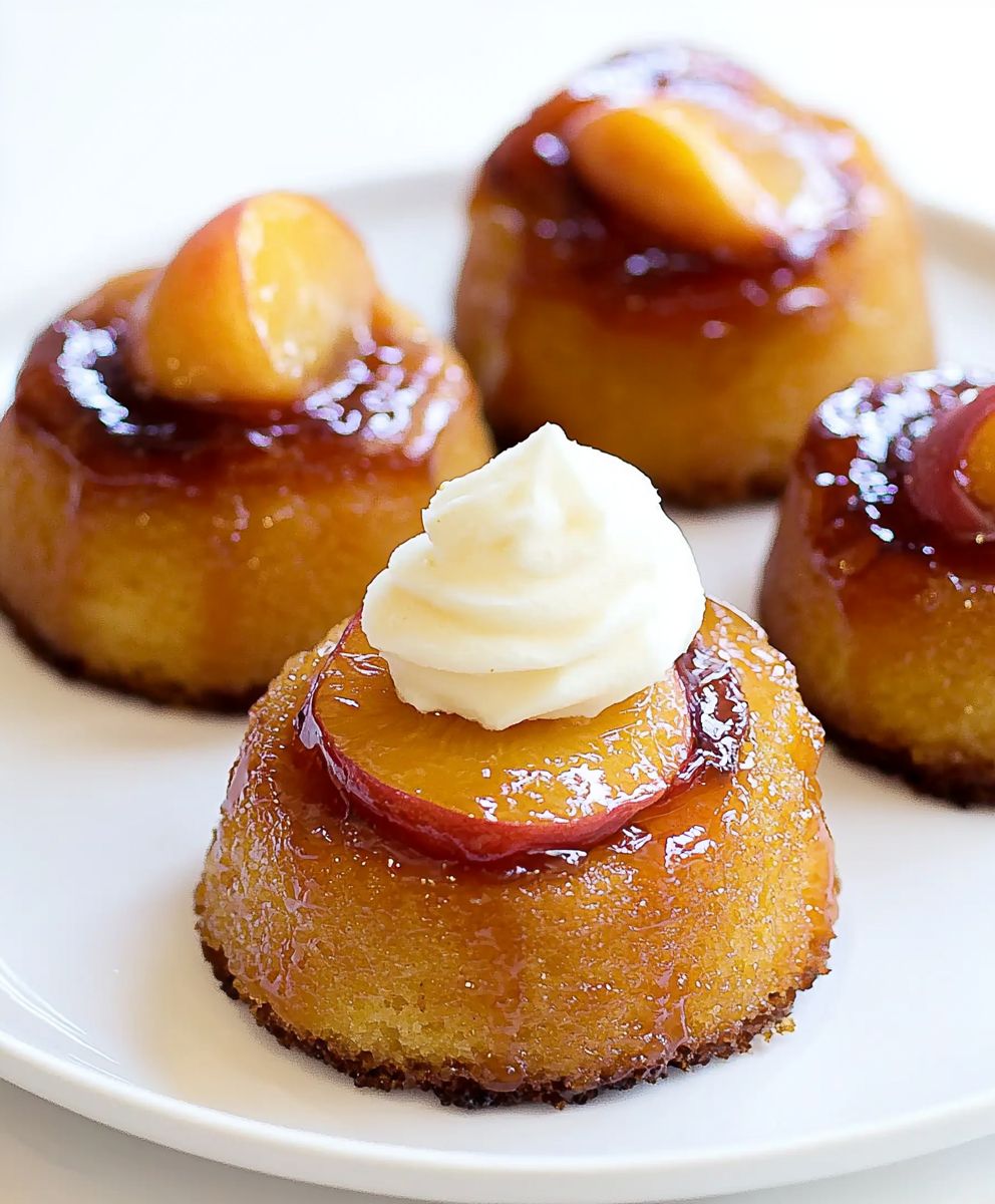 Mini Peach Upside Down Cakes