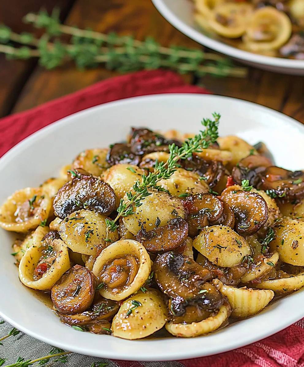 Orecchiette Mushroom Thyme Sauce