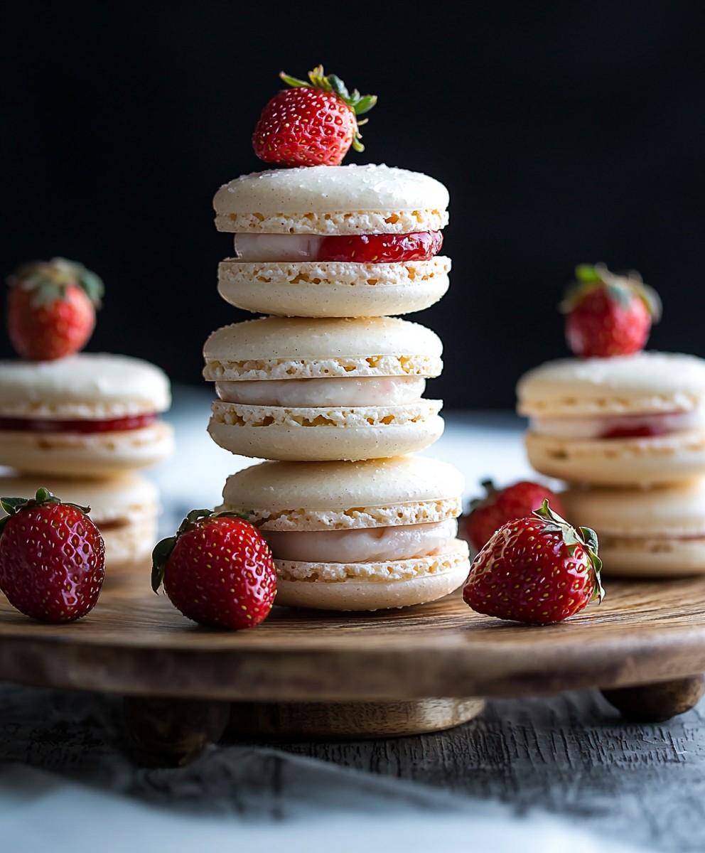 Strawberry Shortcake Macarons