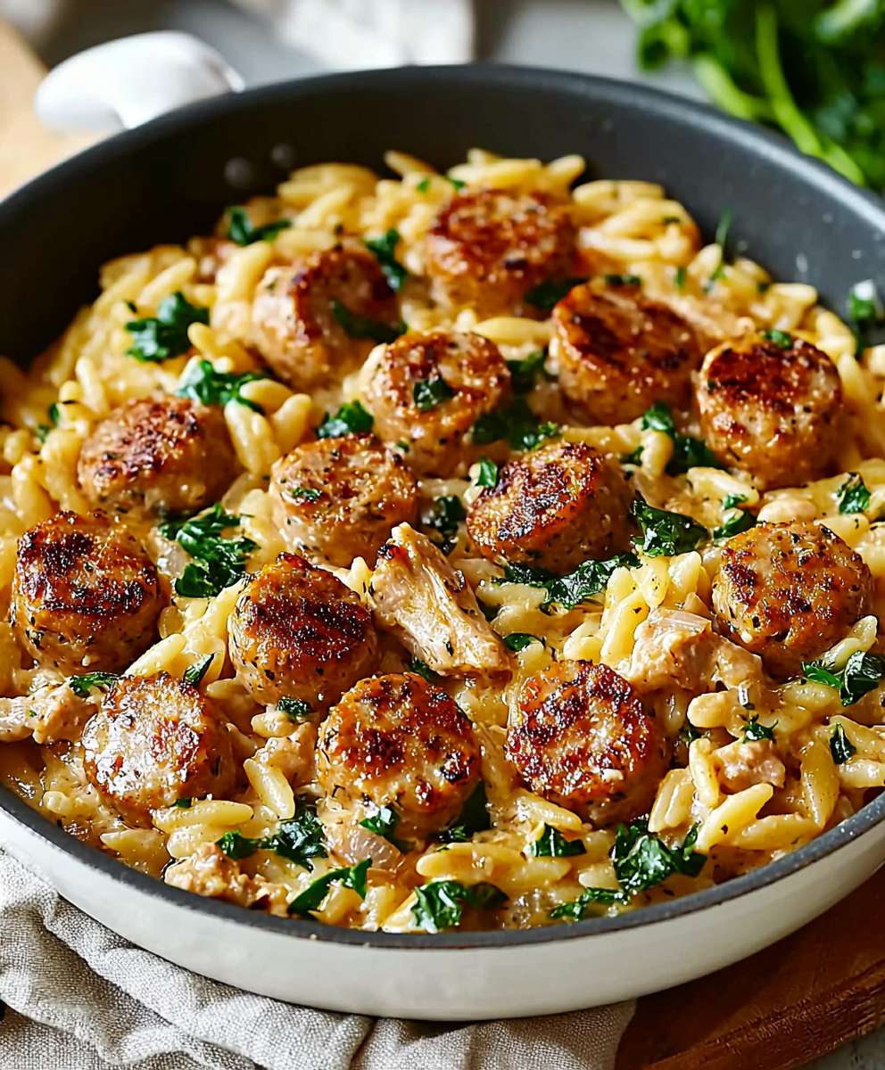 Creamy Chicken Sausage Orzo