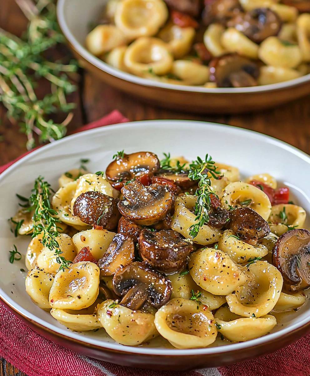Orecchiette Mushroom Thyme Sauce