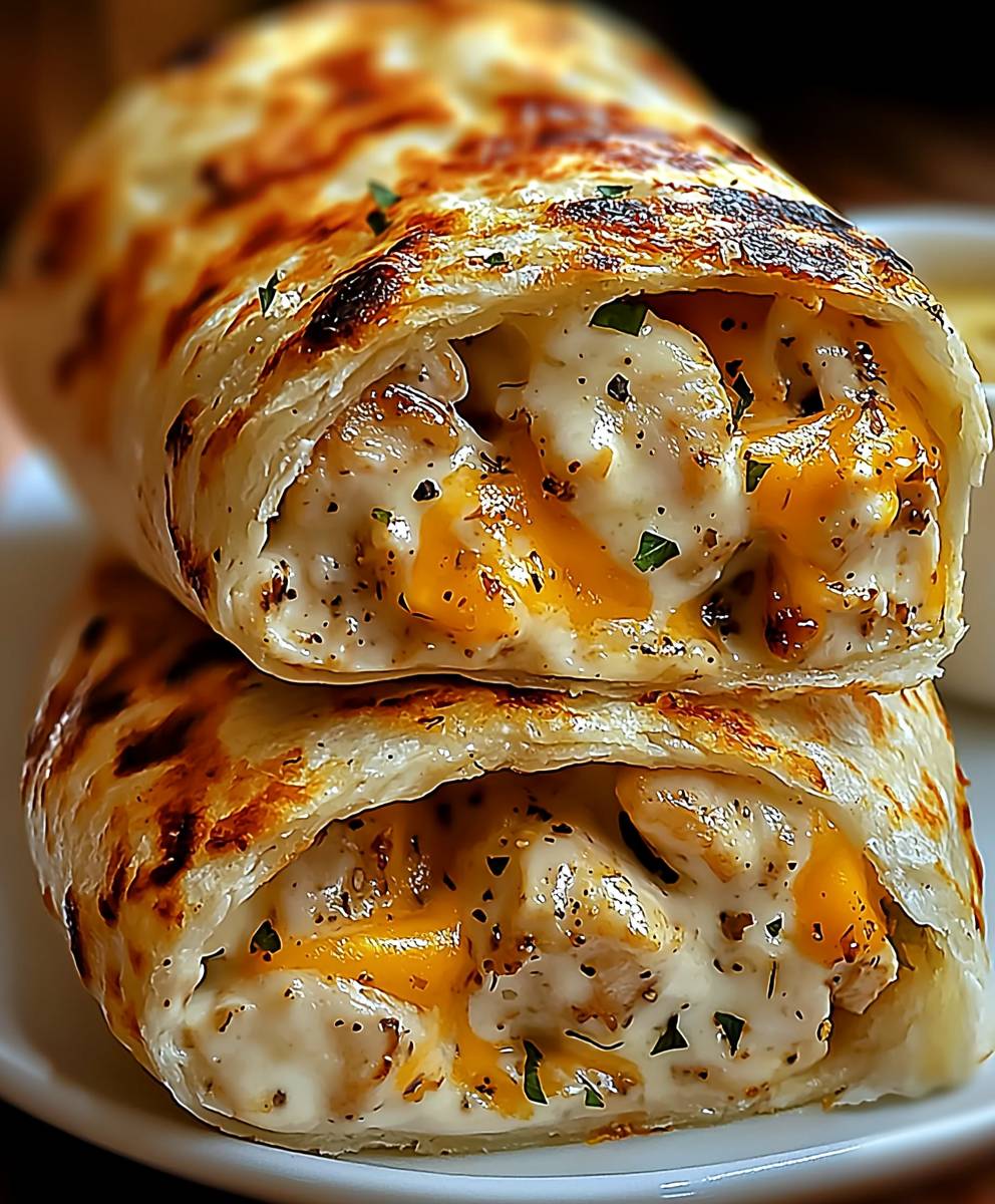 Cheesy Garlic Chicken Wraps