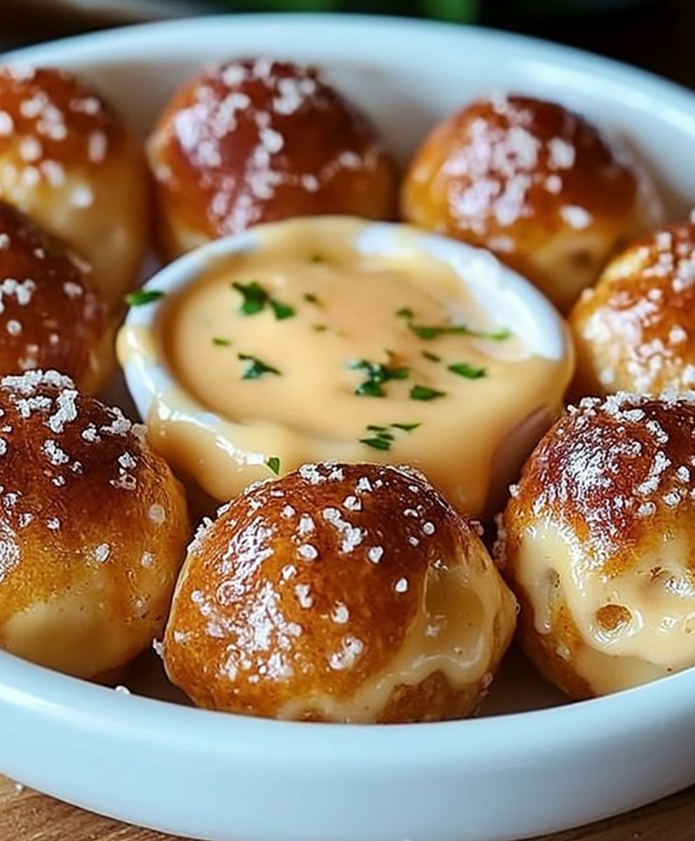 Pretzel Bites with Cheese Sauce