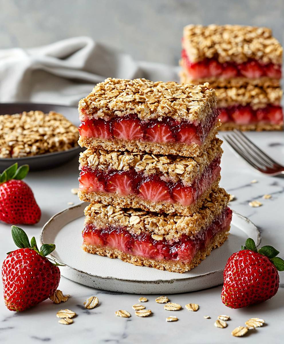 Healthy Strawberry Oatmeal Bars