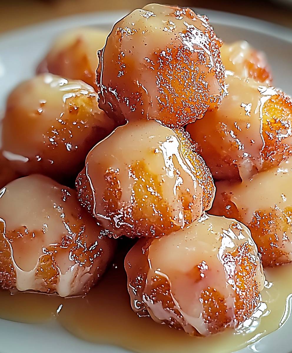 Cinnamon-Glazed Apple Fritter Bites
