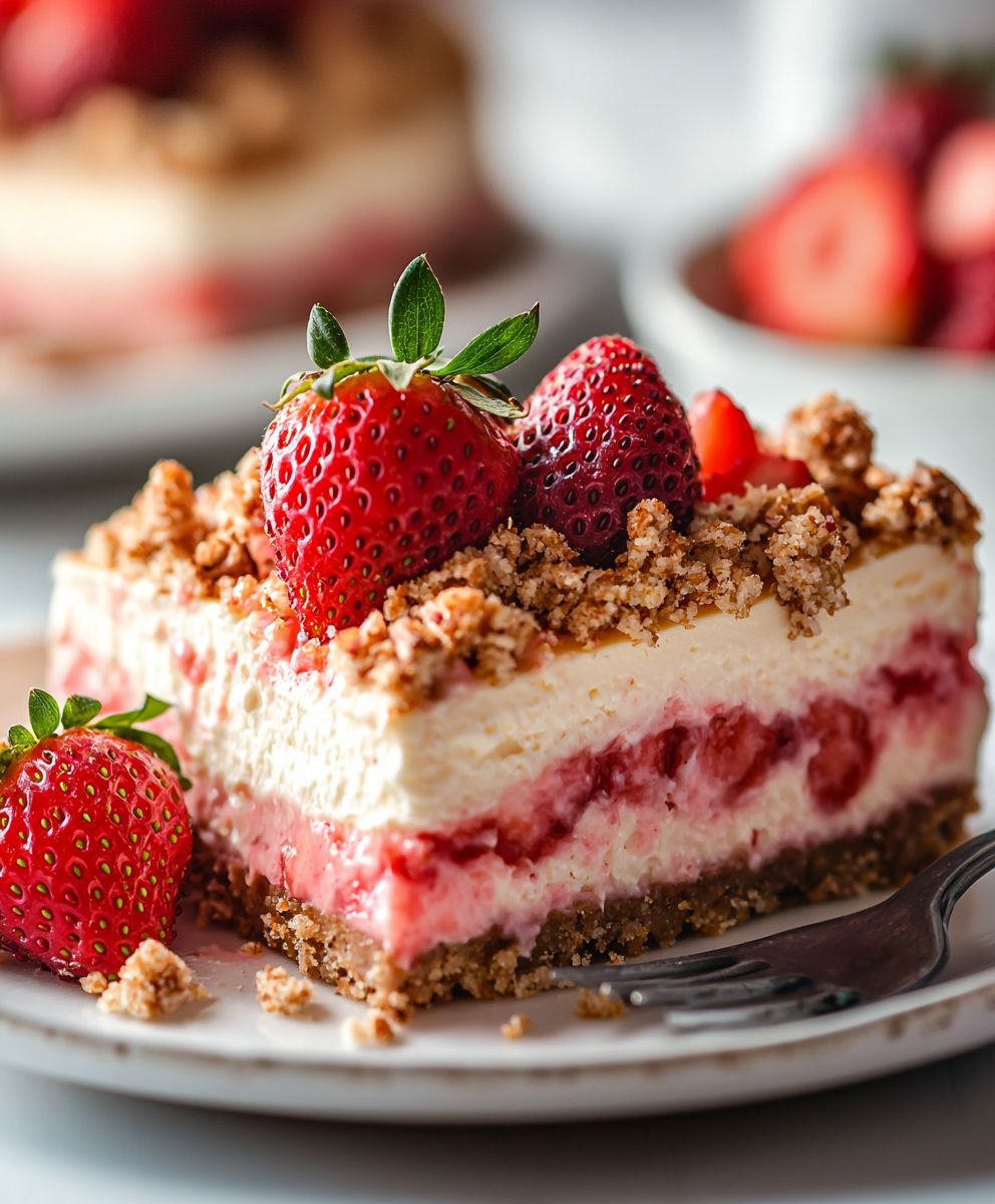 Strawberry Crunch Cheesecake Dessert