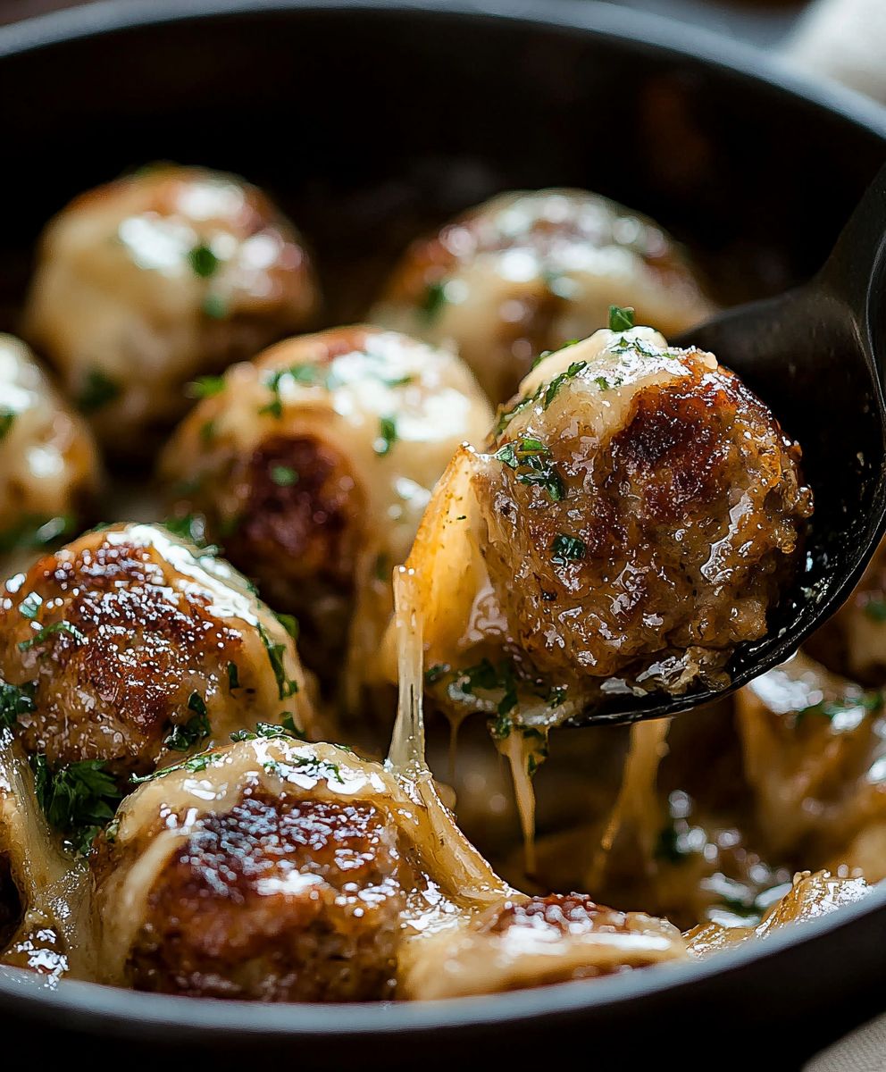 French Onion Meatballs