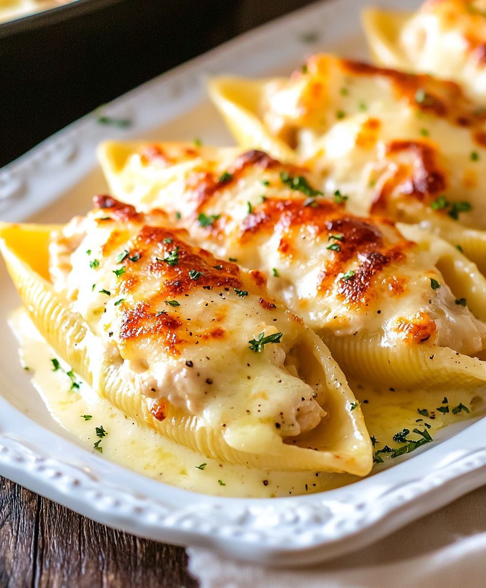 Chicken Alfredo Stuffed Shells