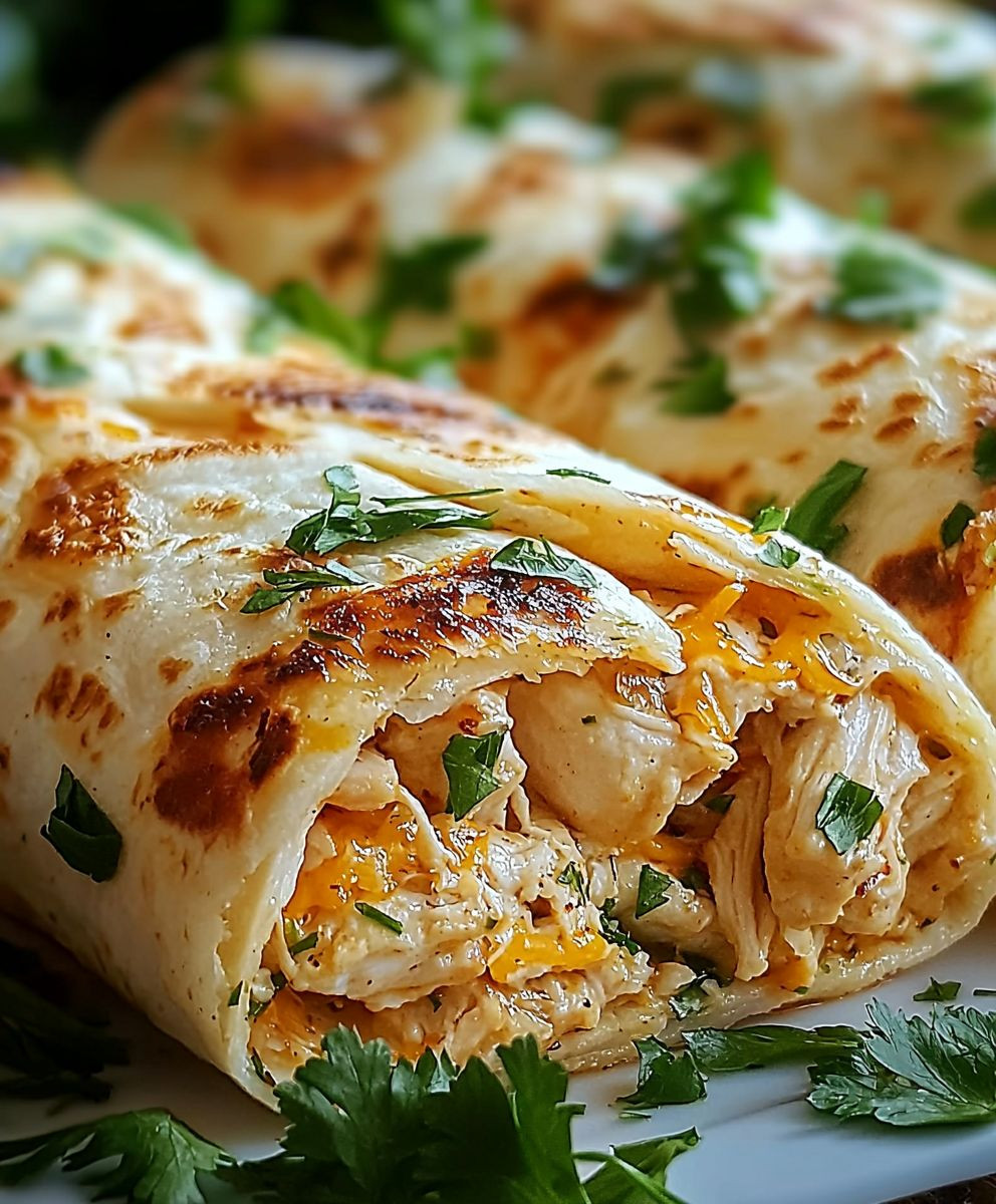 Cheesy Chicken Garlic Wraps