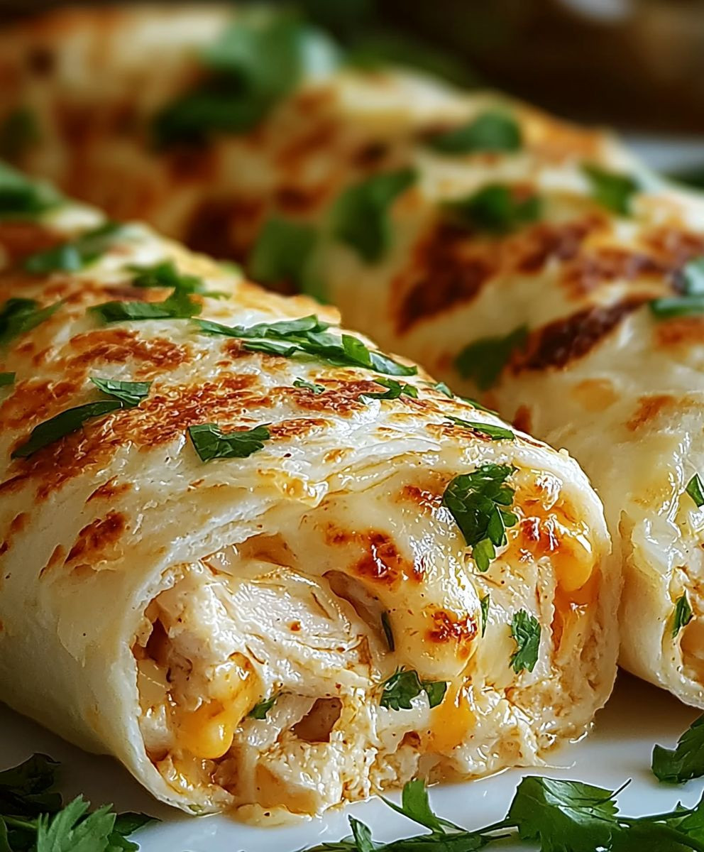 Cheesy Chicken Garlic Wraps