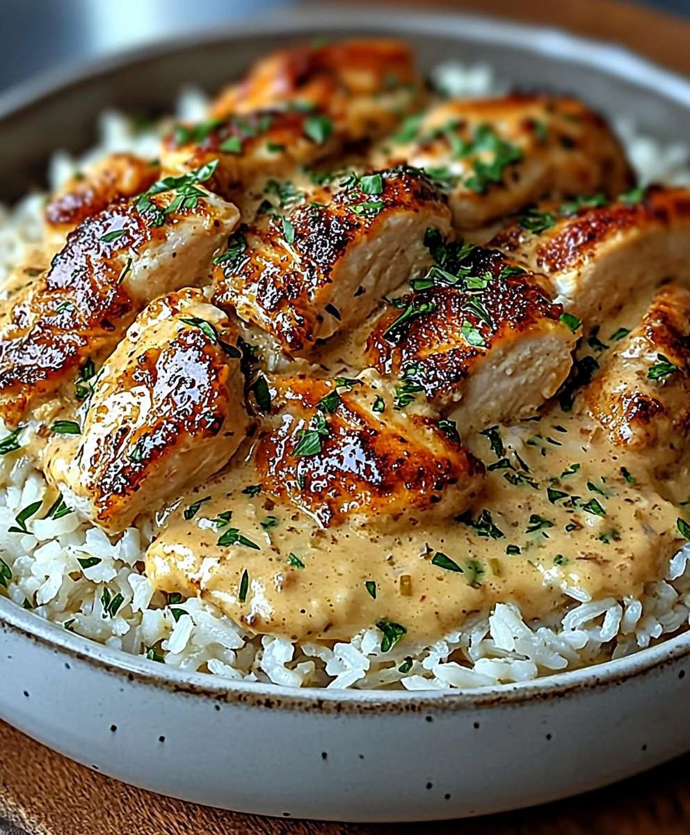 Creamy Smothered Chicken Rice
