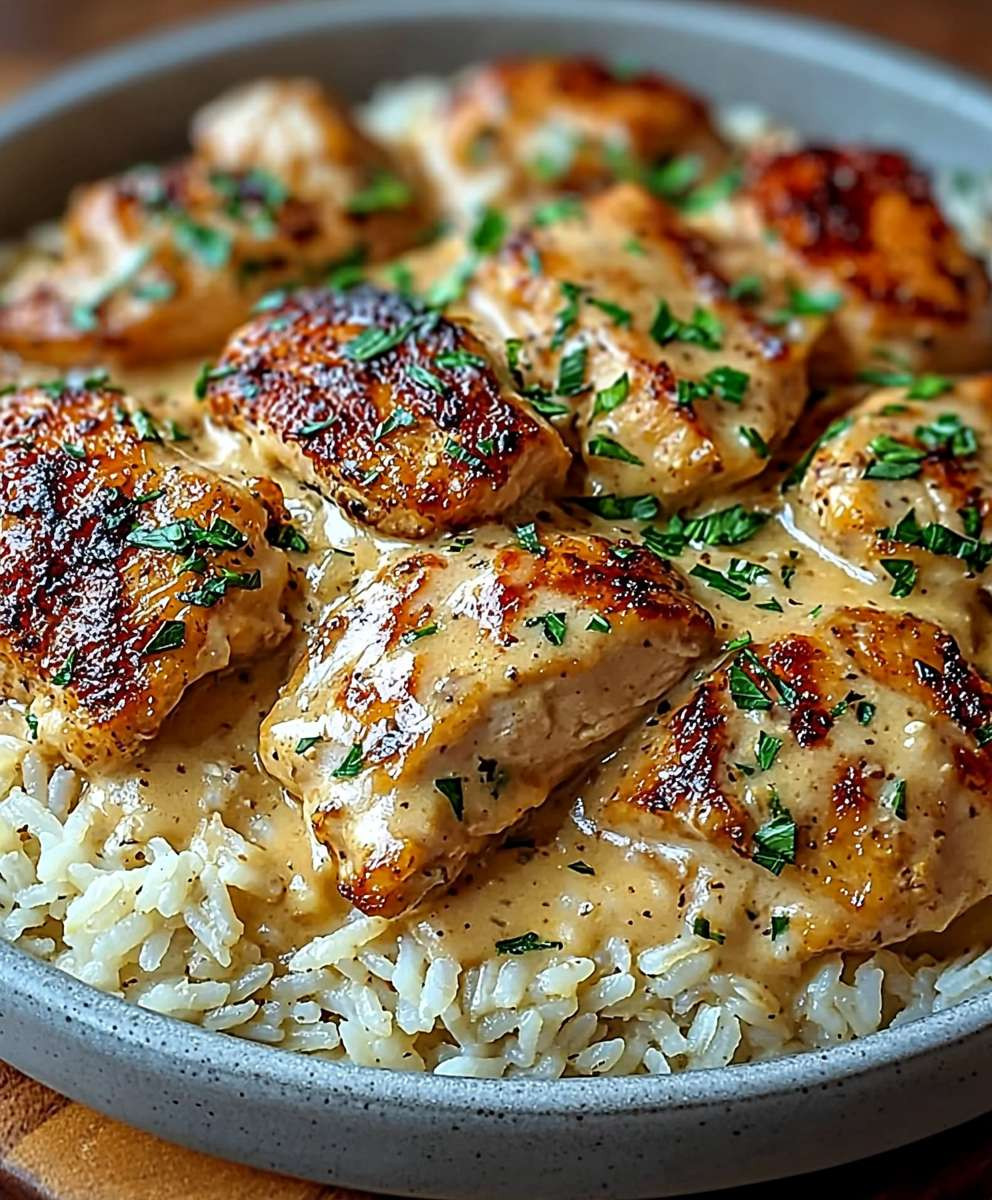 Creamy Smothered Chicken Rice