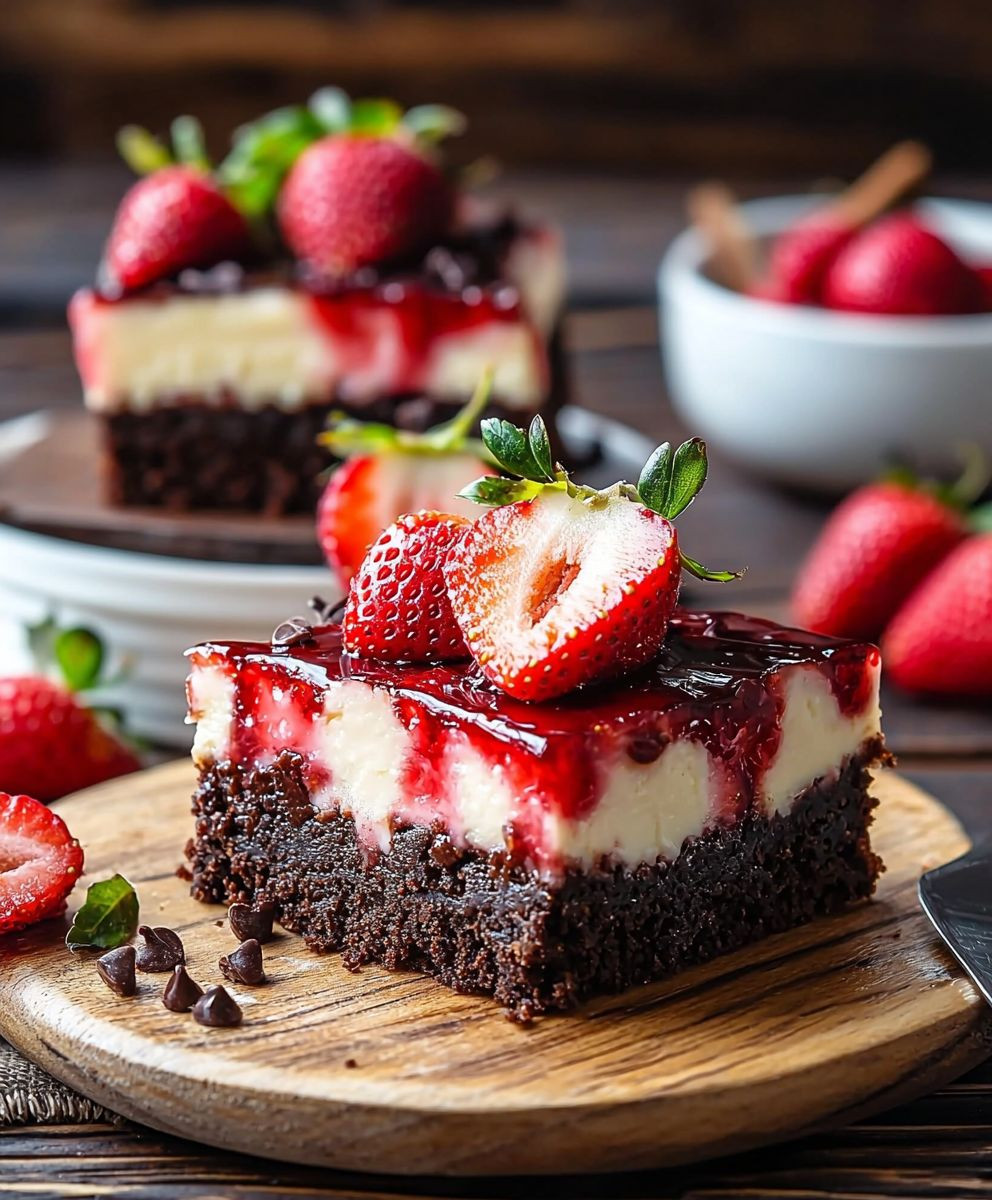 Strawberry Cheesecake Brownies