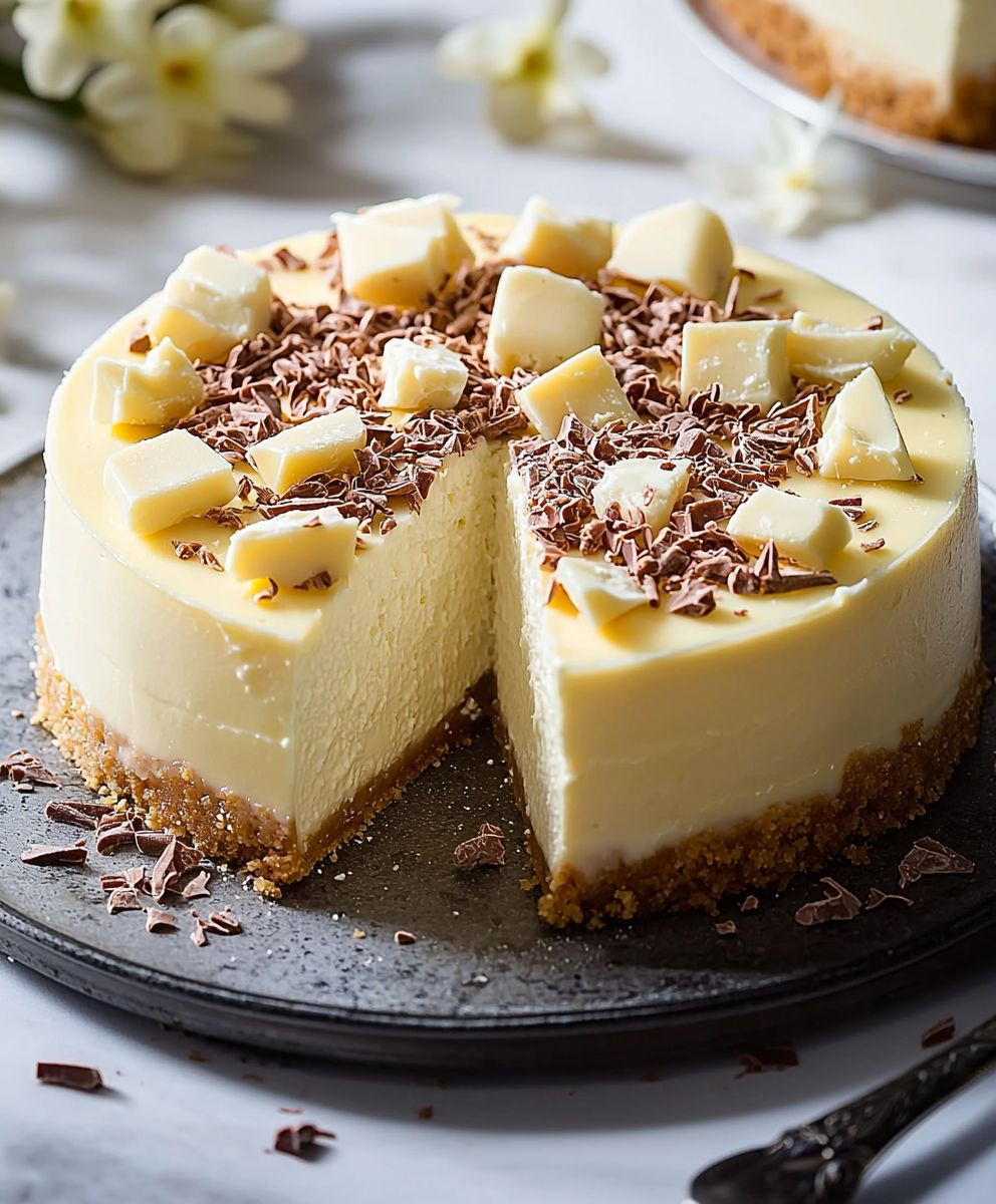 Creamy White Chocolate Cheesecake