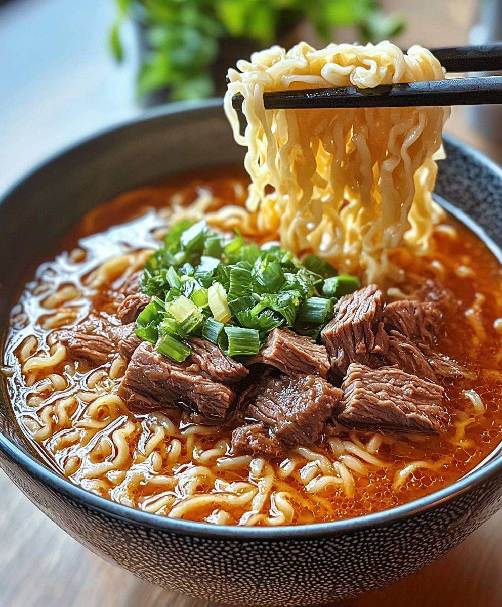 Birria Ramen with Tender Beef