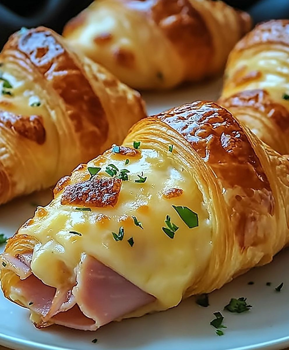 Baked Ham and Cheese Croissants