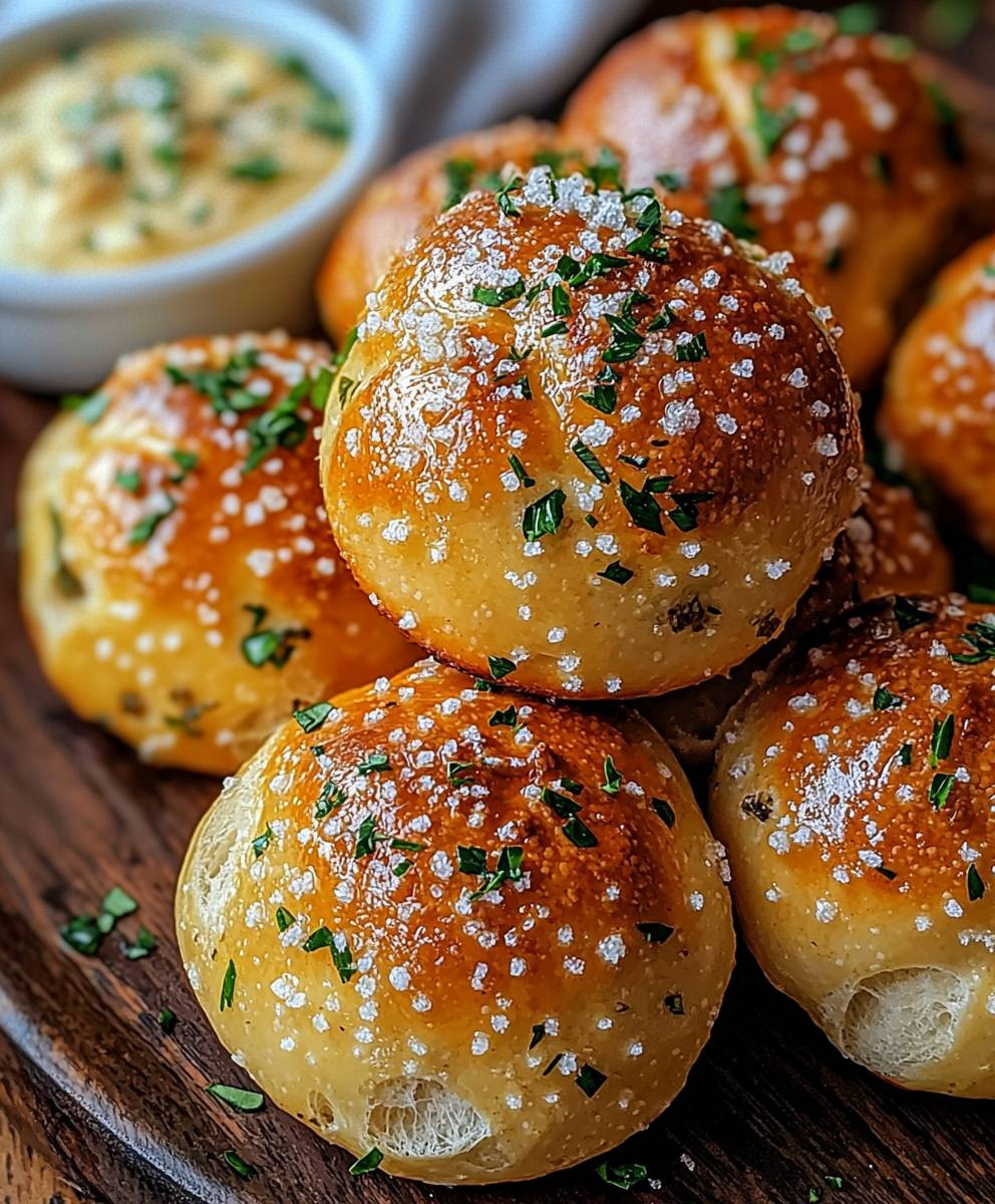 Buttery Garlic Herb Pretzel Bites
