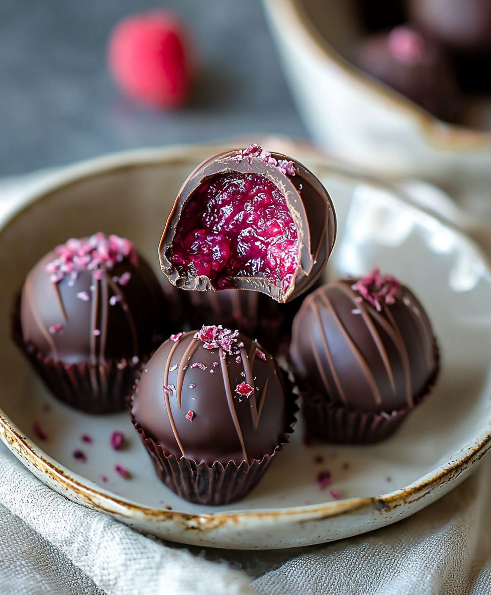 Raspberry Chocolate Truffles