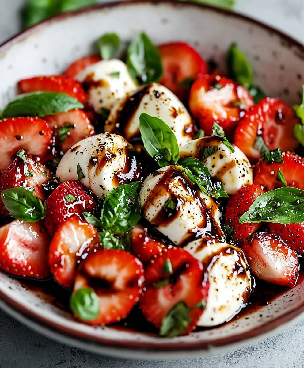 Balsamic Strawberry Caprese Salad