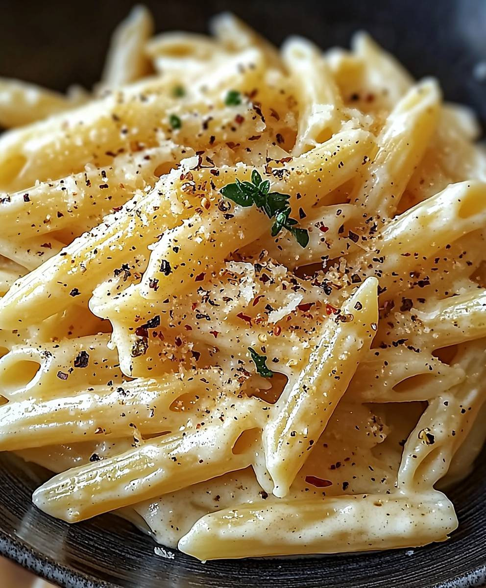 Creamy Garlic Penne Pasta