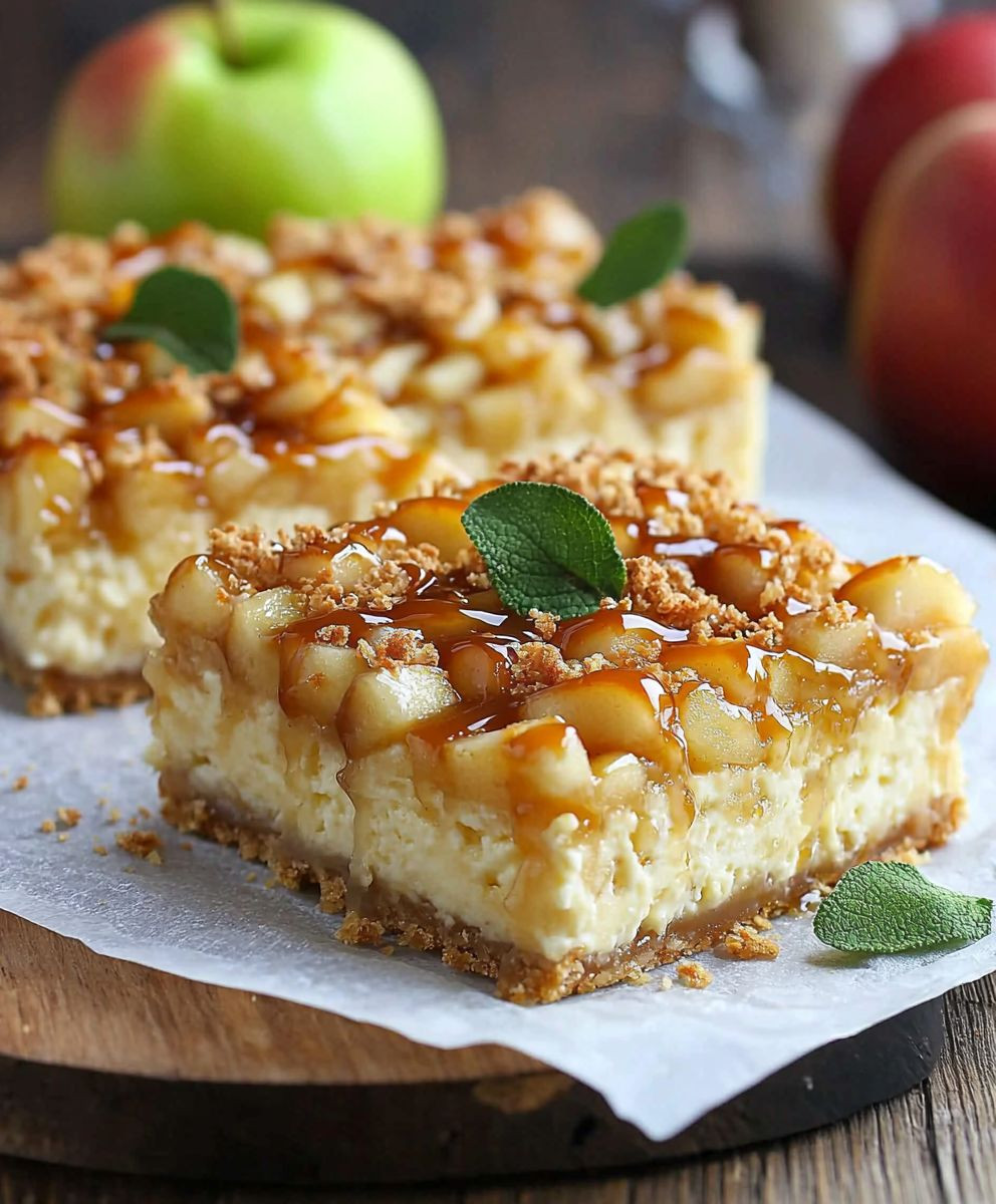 Caramel Apple Cheesecake Bars