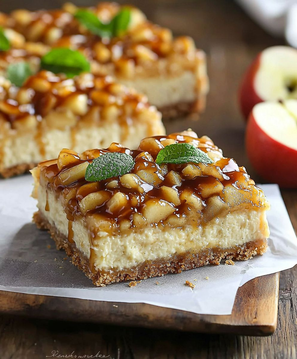 Caramel Apple Cheesecake Bars