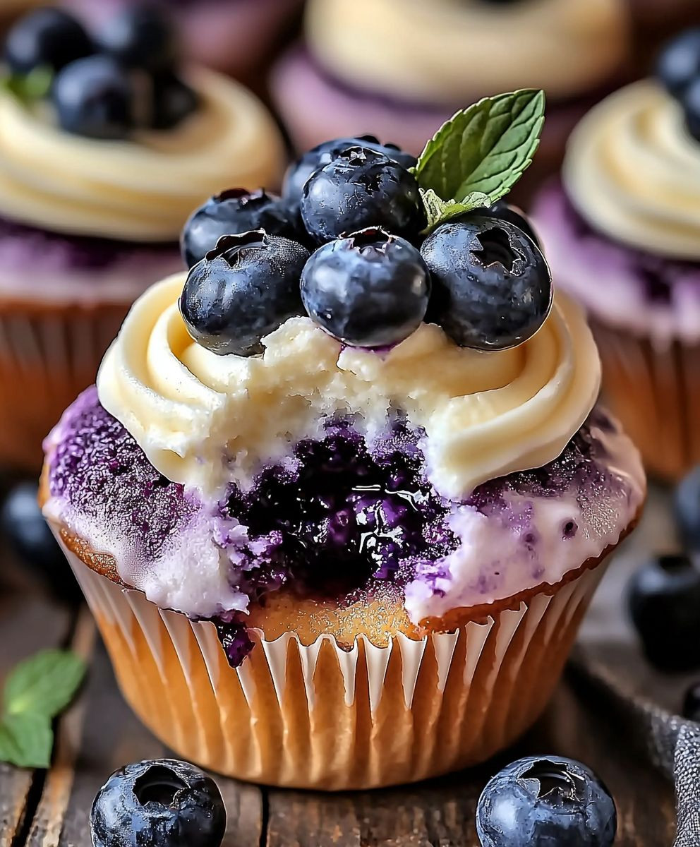 White Chocolate Blueberry Cupcakes