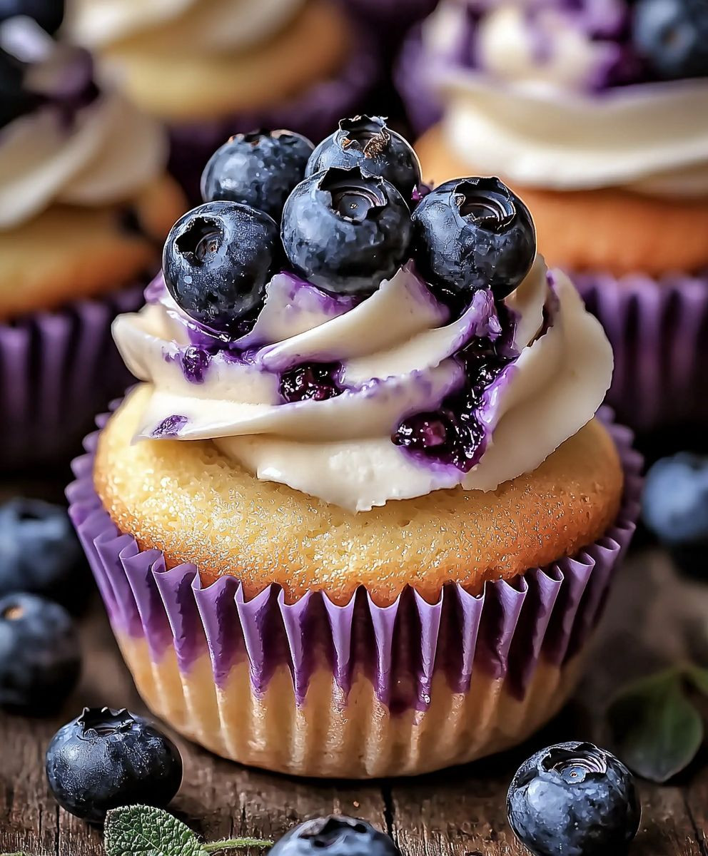 White Chocolate Blueberry Cupcakes