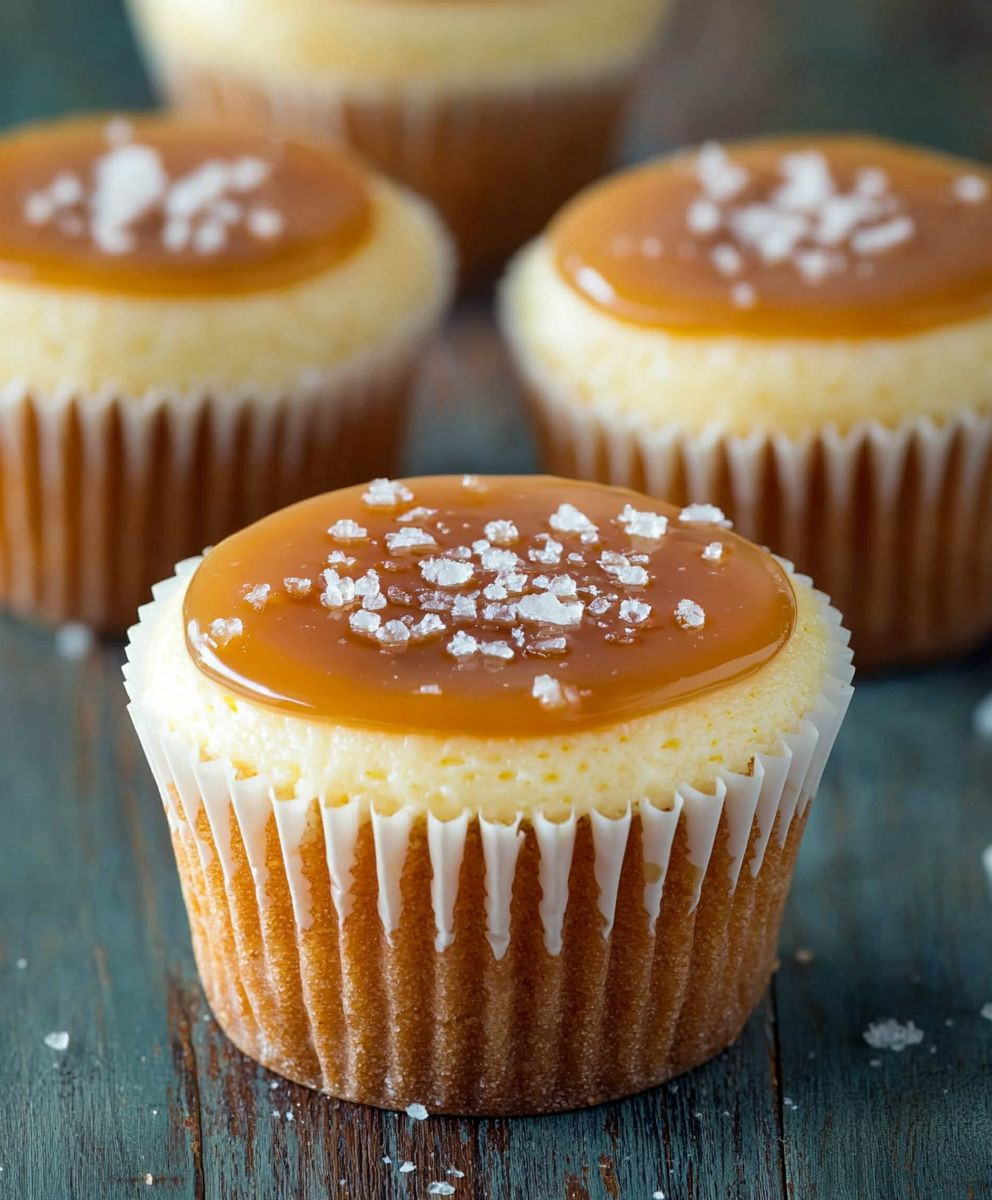 salted caramel cheesecake cupcakes