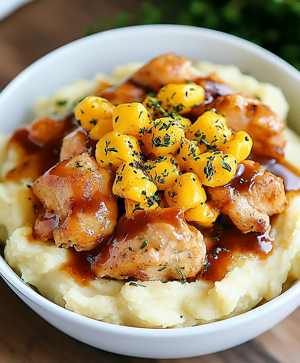 Chicken Mashed Potato Bowls