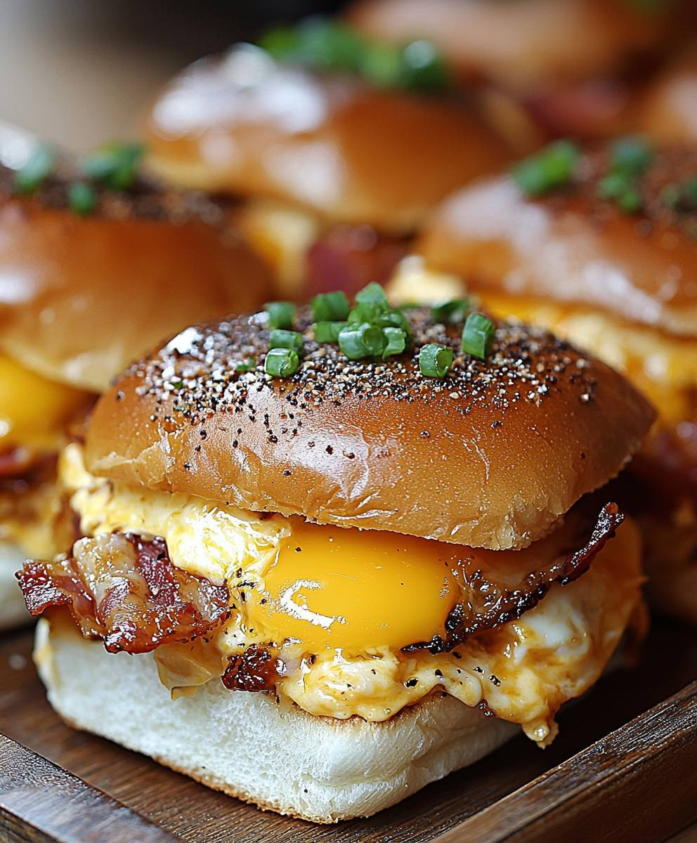 Breakfast Sliders with Bacon Egg Cheese