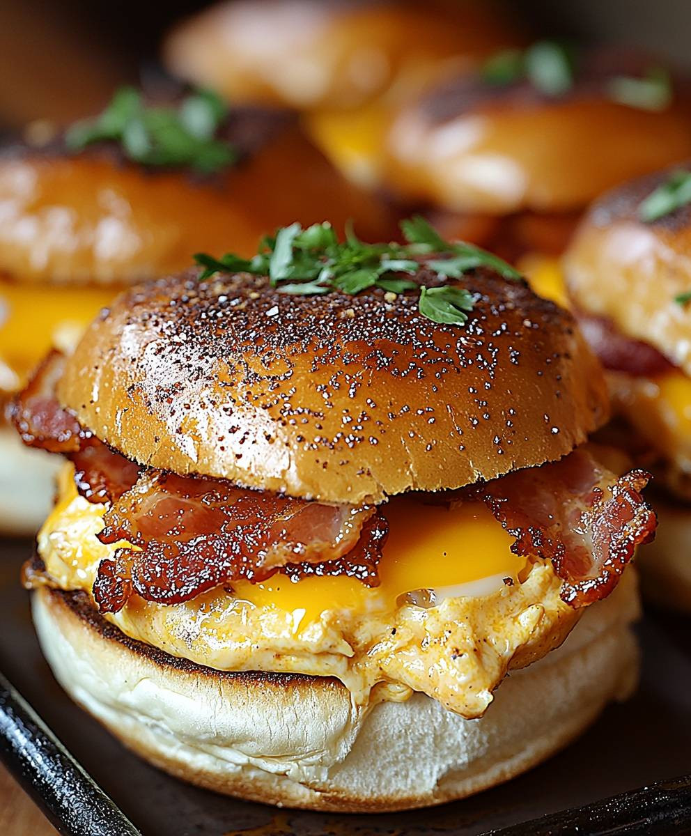 Breakfast Sliders with Bacon Egg Cheese