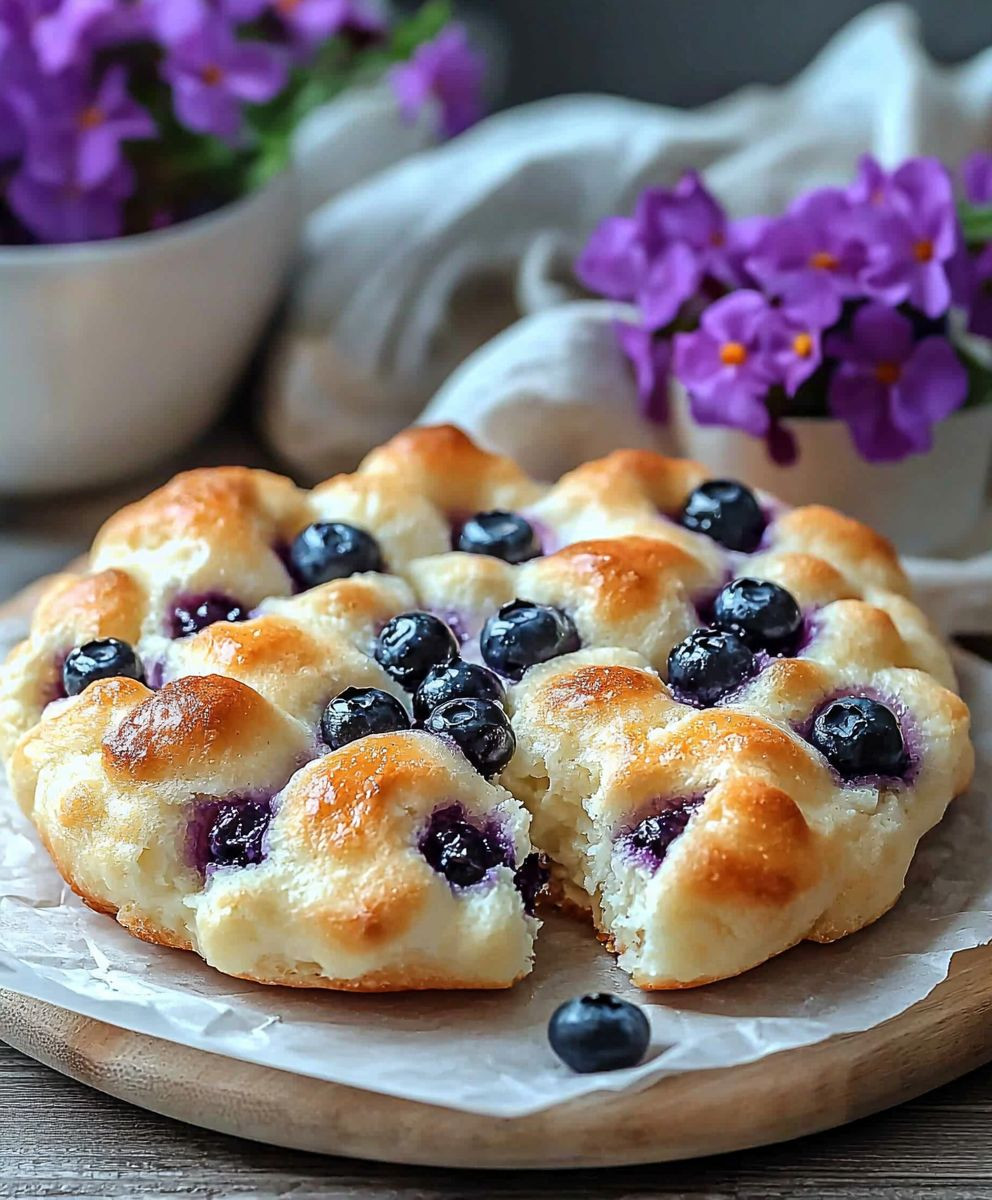 Cottage Cheese Blueberry Cloud Bread