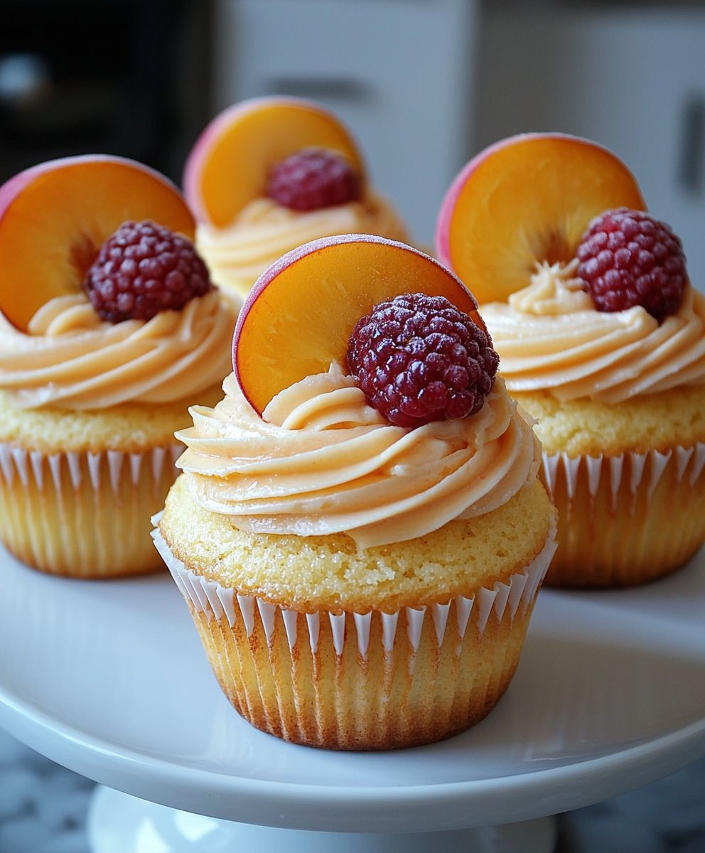 Honey Peach Cream Cheese Cupcakes
