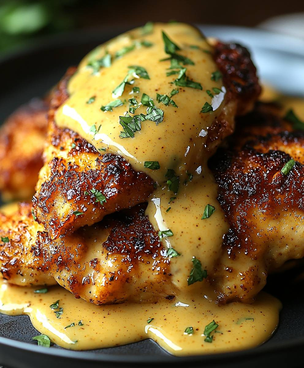 Pretzel Chicken Mustard Cheddar Sauce