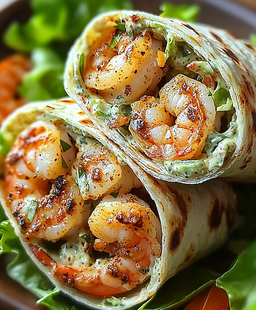 Caesar Salad Shrimp Wraps