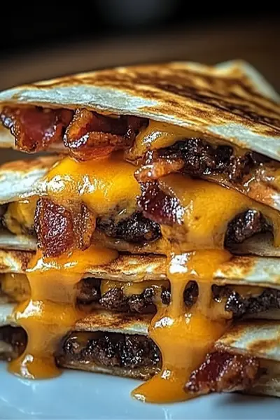 Maple Bacon Cheeseburger Quesadilla