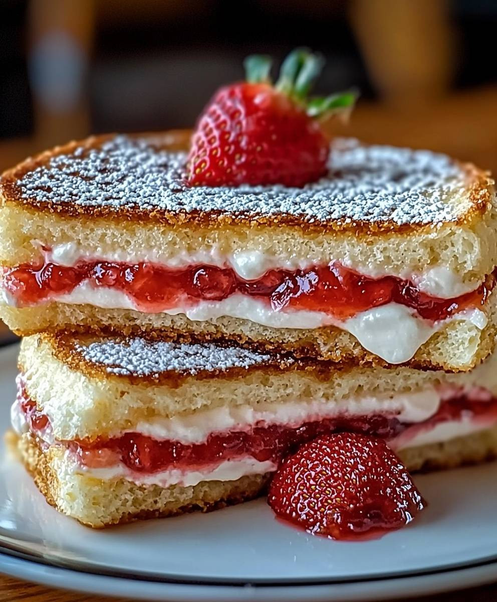Fried Strawberry Cheesecake Sandwiches