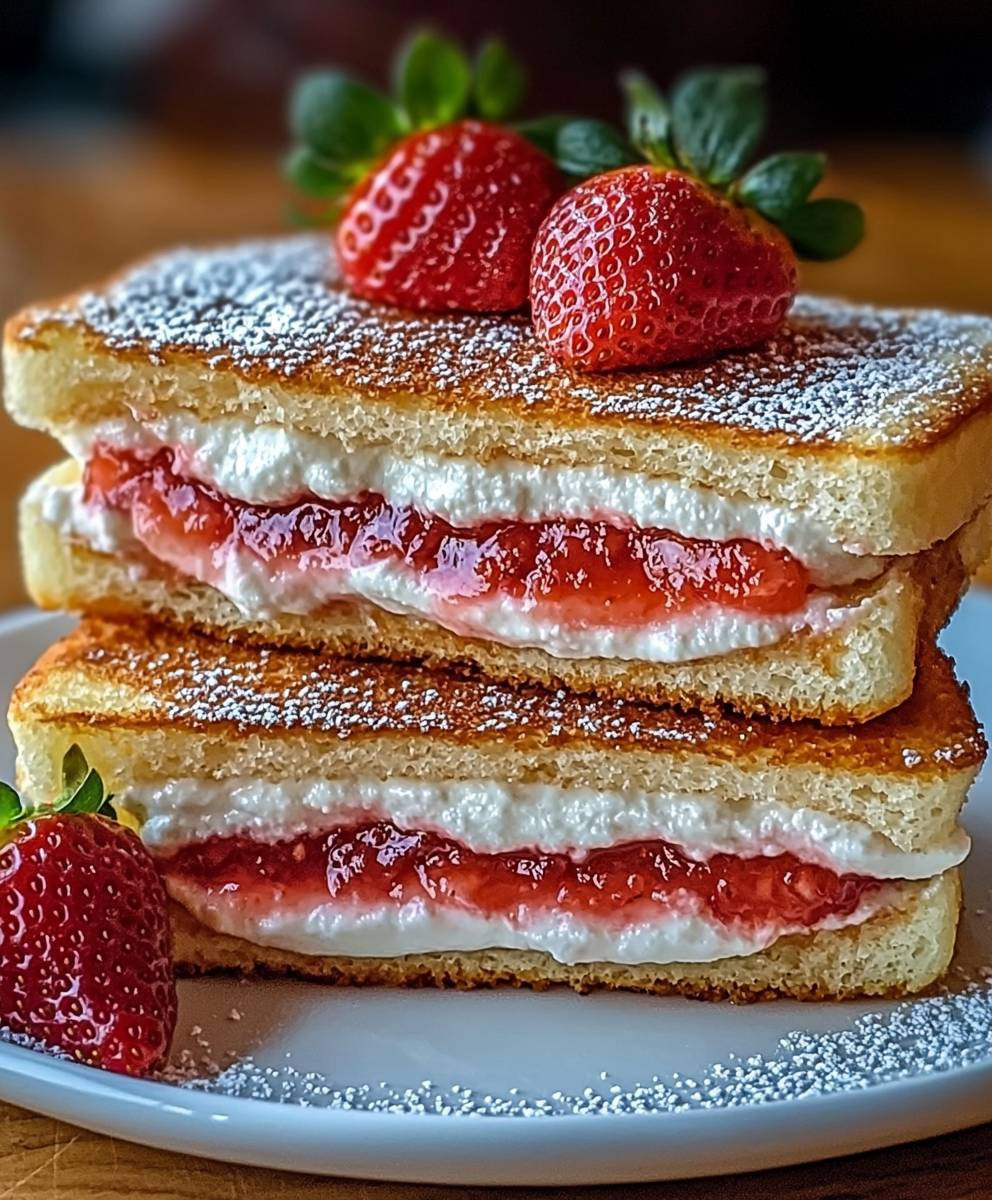 Fried Strawberry Cheesecake Sandwiches