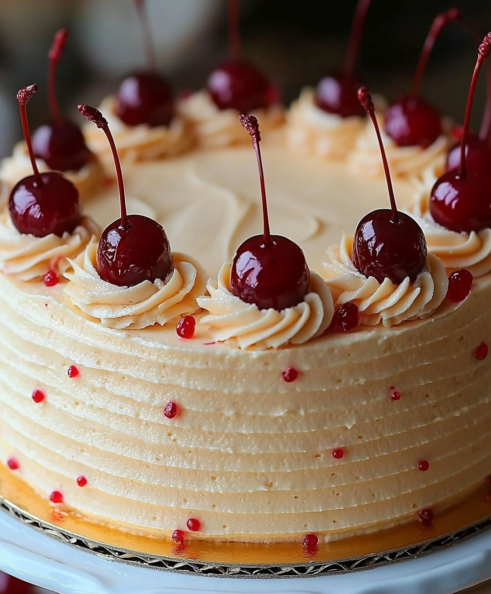 Vintage Maraschino Cherry Cake